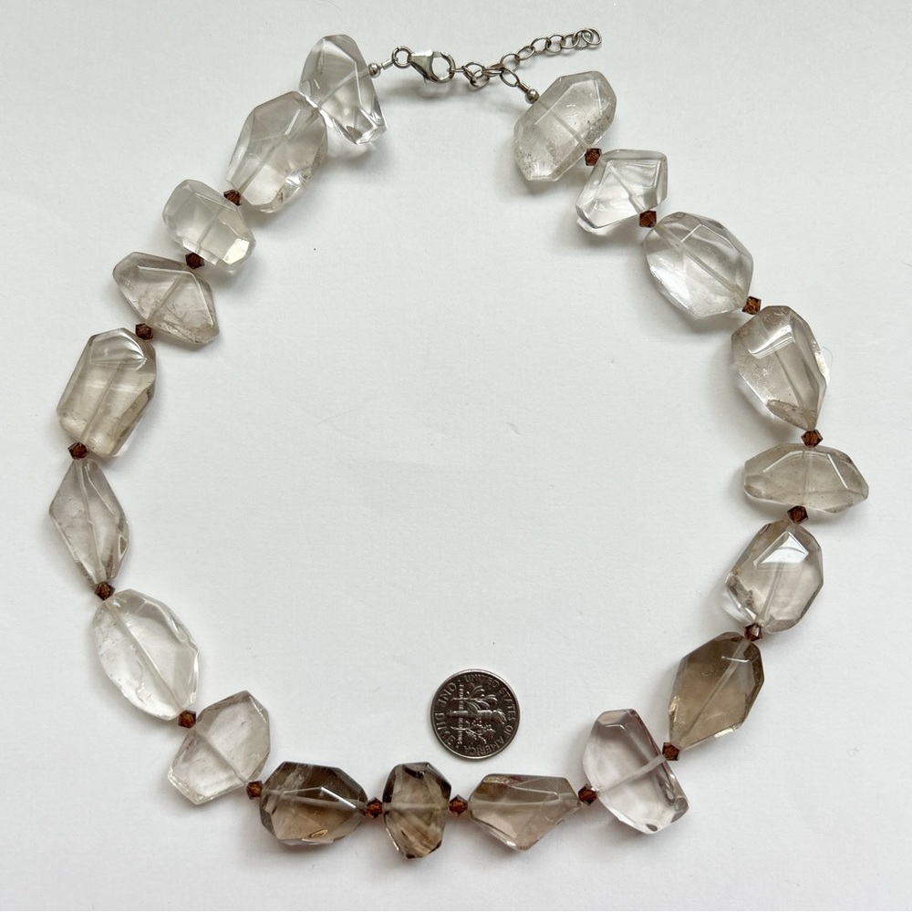 Chunky Quartz Statement Sterling Silver Necklace - image 5
